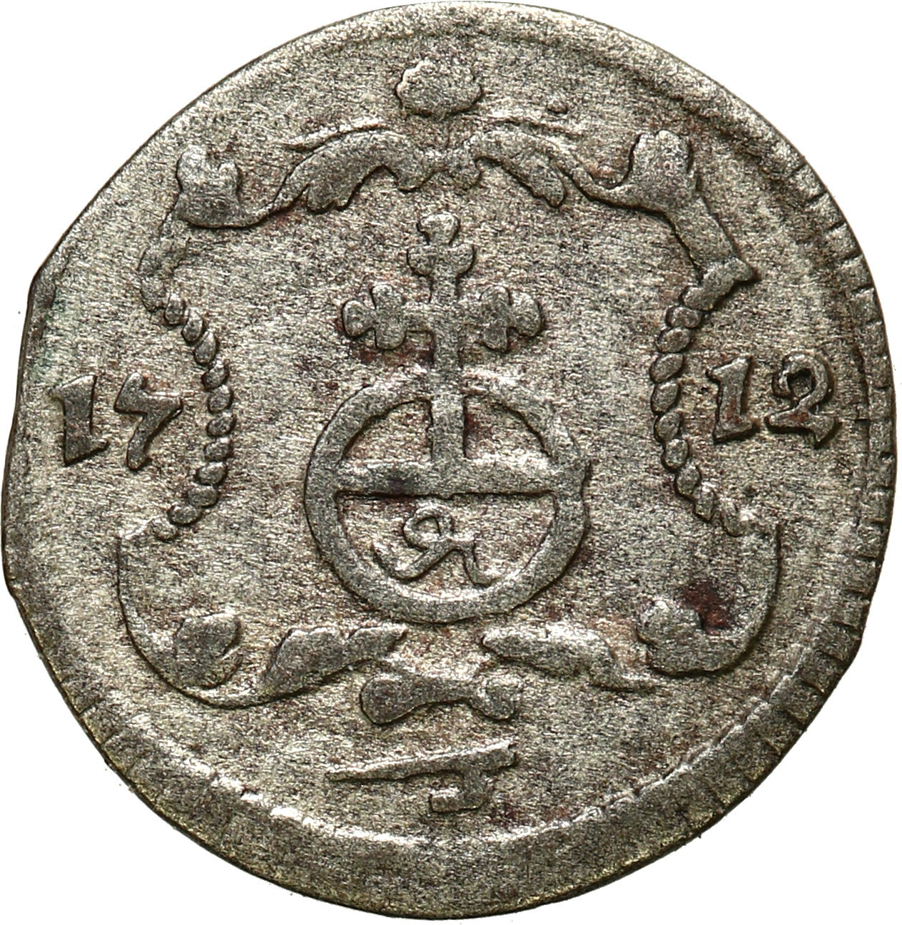 August II Mocny. Halerz 1712 ILH, Drezno